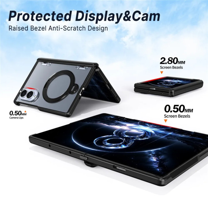 Galaxy Z Fold 8 : coque anneau 360° avec charnière à ressort