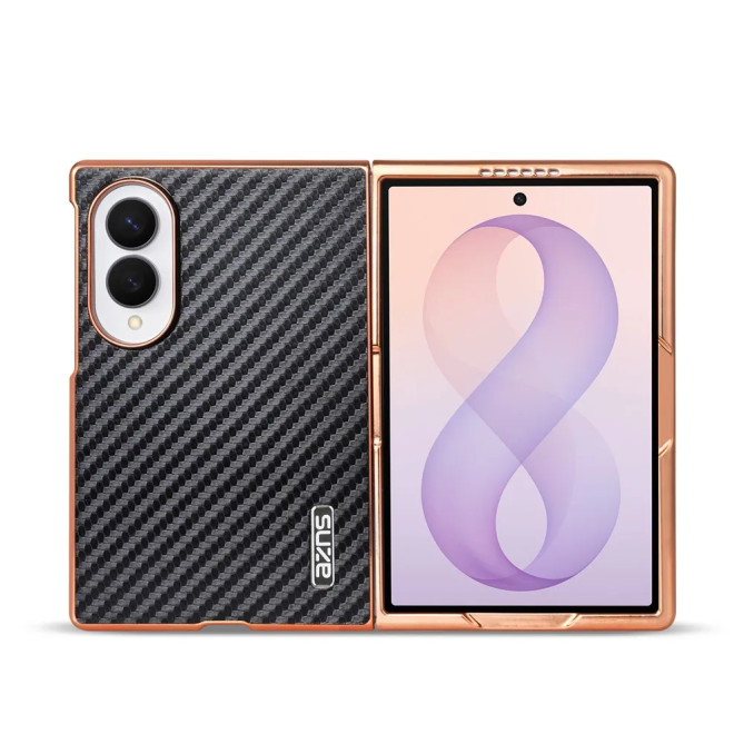Galaxy Z Fold 8 : coque AZNS contour chromé effet carbone