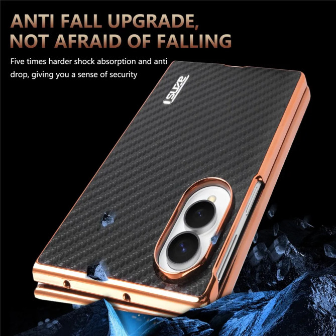 Galaxy Z Fold 8 : coque AZNS contour chromé effet carbone