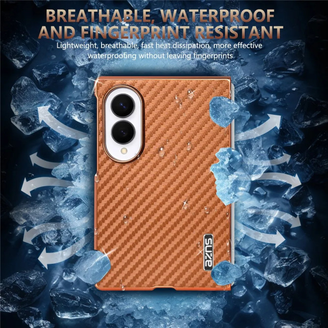 Galaxy Z Fold 8 : coque AZNS contour chromé effet carbone