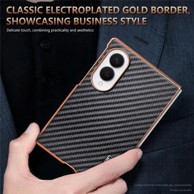 Galaxy Z Fold 8 : coque AZNS contour chromé effet carbone