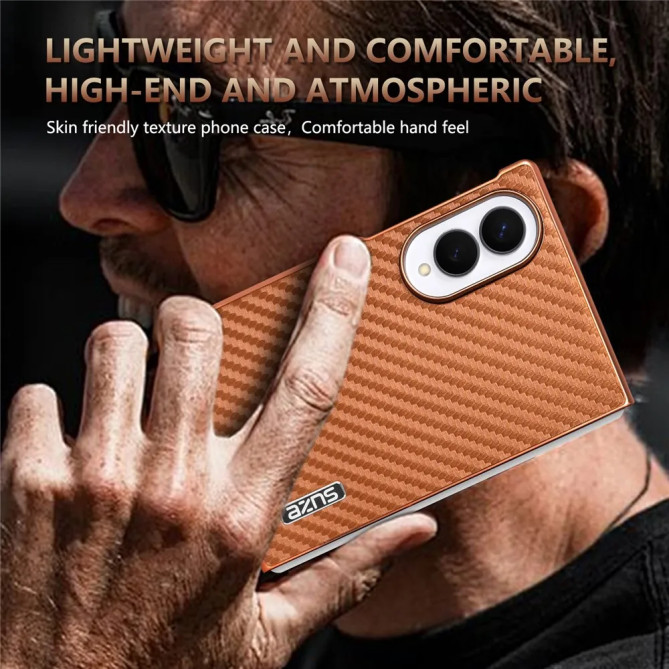 Galaxy Z Fold 8 : coque AZNS contour chromé effet carbone