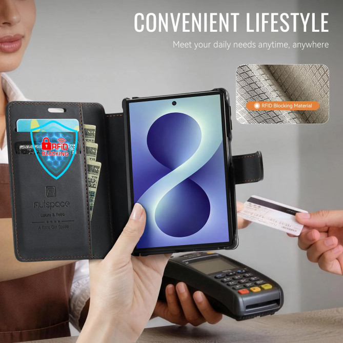 Galaxy Z Fold 8 : housse A15 RFID 3 cartes et fixation magnétique