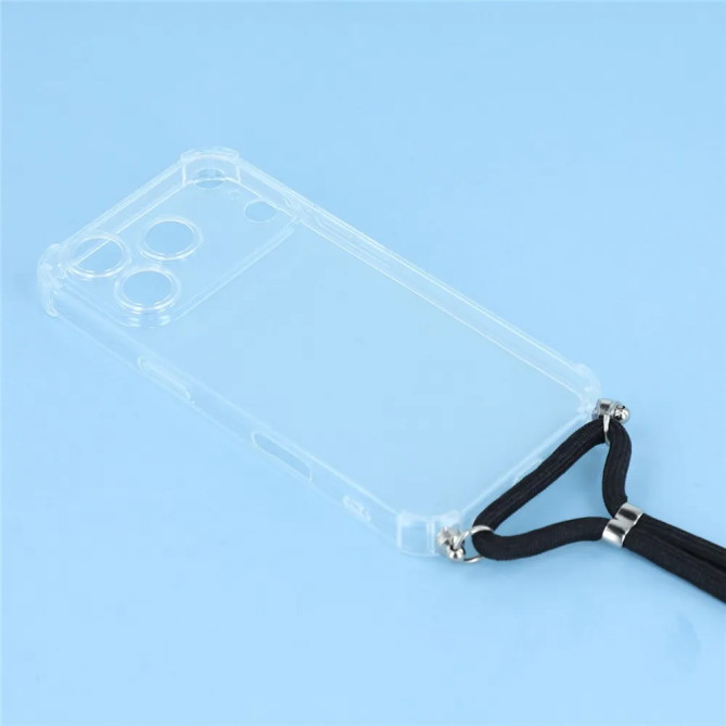 iPhone 18 Pro / 17 Pro : coque transparente à bandoulière