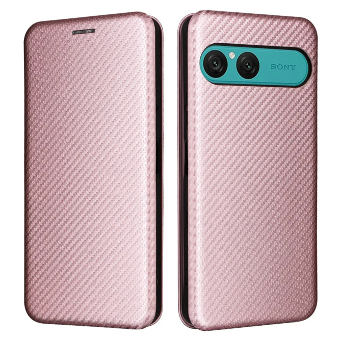 Étui texture carbone Sony Xperia 10 VIII avec porte-carte