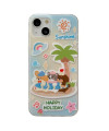 Coque iPhone 15 Vacances Tropicales avec Animaux Mignons