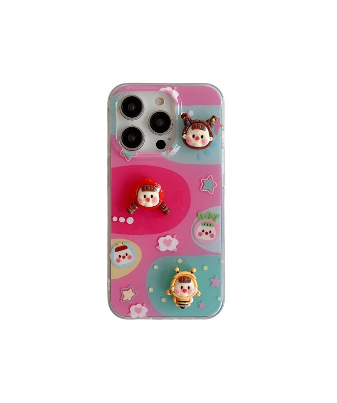 Coque iPhone 15 Fillettes Fantaisie en 3D