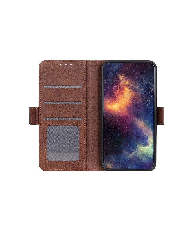 Housse Moto G85 5G portefeuille revêtement simili cuir mat