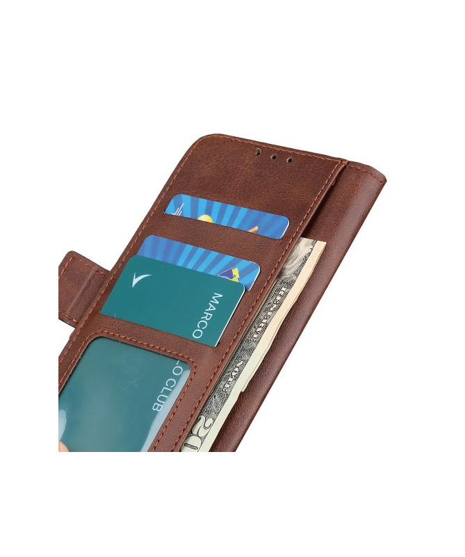 Housse Moto G85 5G portefeuille revêtement simili cuir mat