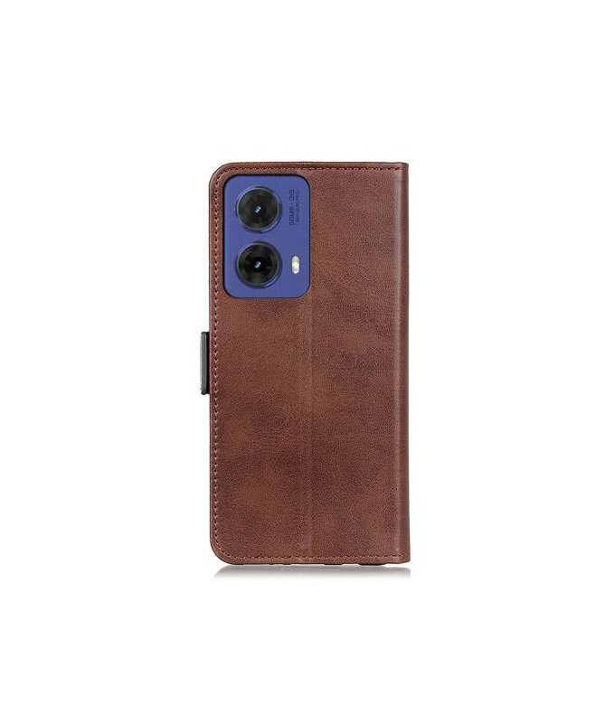 Housse Moto G85 5G portefeuille revêtement simili cuir mat