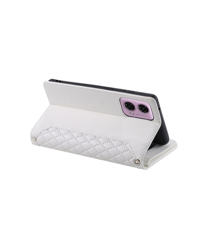 Housse Moto G85 5G Design Losange à Lanière