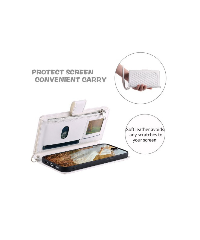 Housse Moto G85 5G Design Losange à Lanière