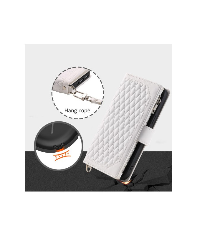 Housse Moto G85 5G Design Losange à Lanière