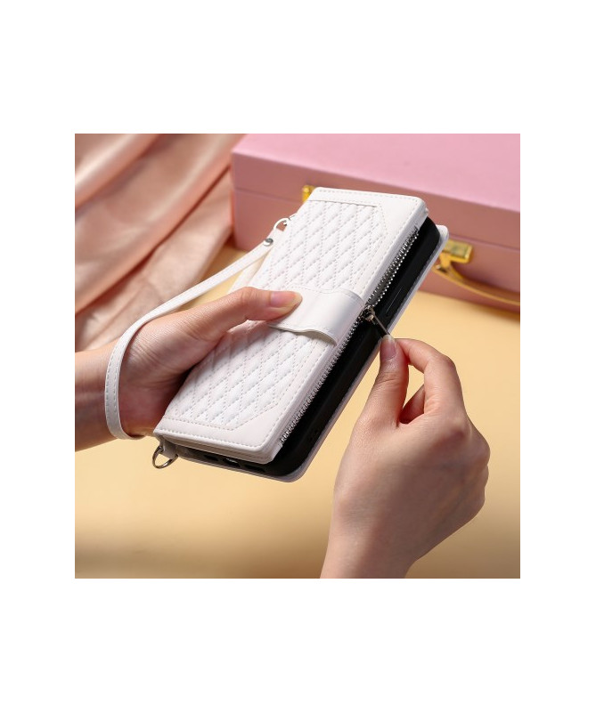 Housse Moto G85 5G Design Losange à Lanière