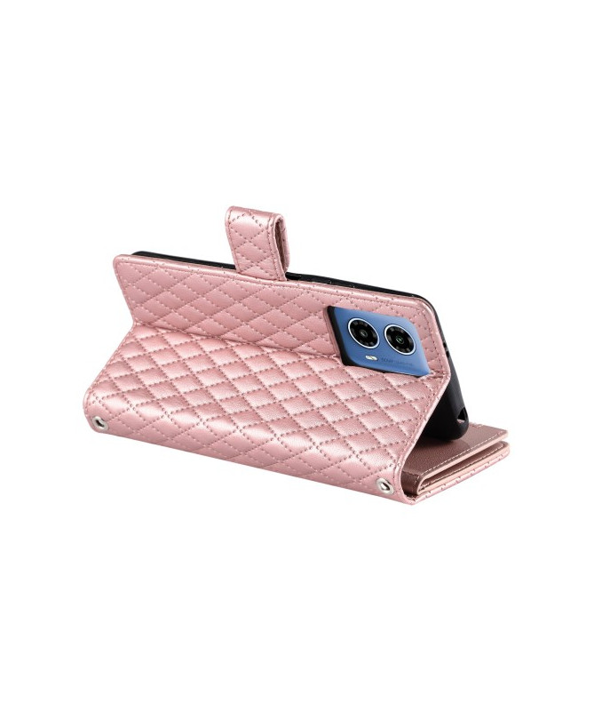 Housse Moto G85 5G Matelassée et Fermeture Éclair