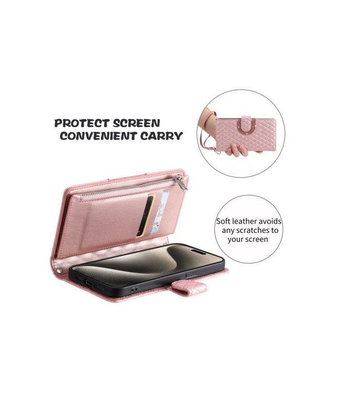 Housse Moto G85 5G Matelassée et Fermeture Éclair