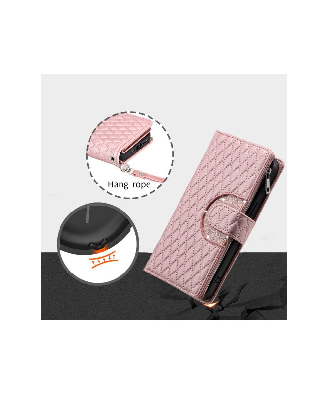 Housse Moto G85 5G Matelassée et Fermeture Éclair