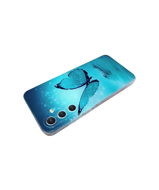 Coque Samsung Galaxy S24 FE Papillon Bleu