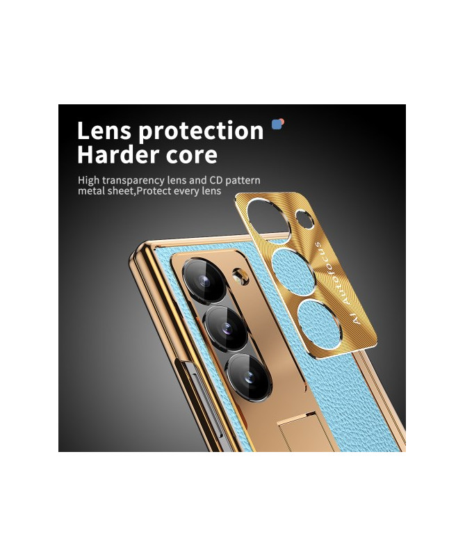 Coque Samsung Galaxy Z Fold 6 Protection avec Support et Stylet – Or et Bleu