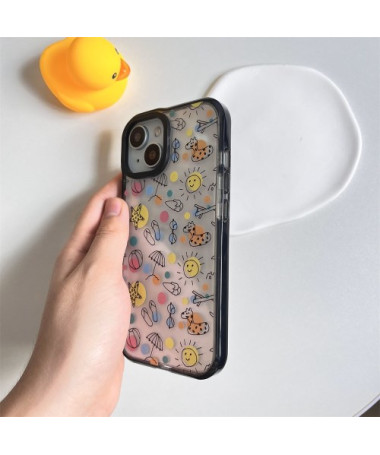 Coque iPhone 14 Plus Motif Plage et Animaux Ludiques