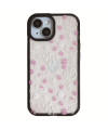 Coque iPhone 14 Plus Féline et Fleurs Roses