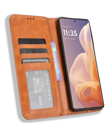 Étui  Moto G85 5G Cirénius porte cartes - Marron