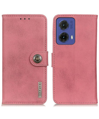 Housse Moto G85 5G imitation cuir rétro