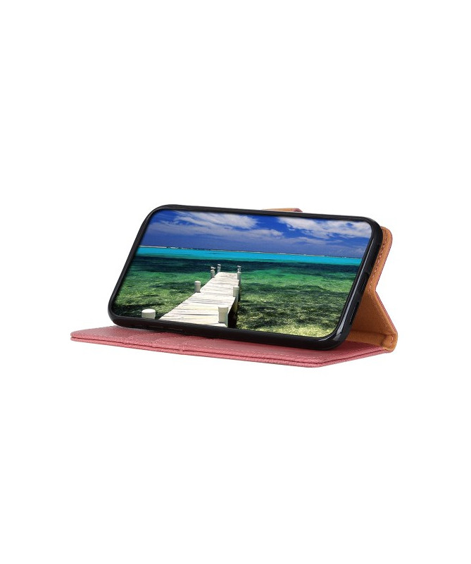 Housse Moto G85 5G imitation cuir rétro