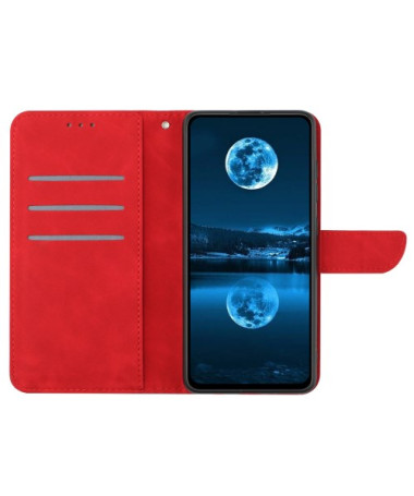 Housse Moto G85 5G Lines effet cuir rétro - rouge