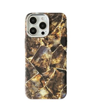 Coque pour iPhone 15 Pro Marbre Doré, Compatible MagSafe