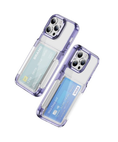 Coque iPhone 15 Pro Max Transparente avec Porte-Carte, Protection Robuste