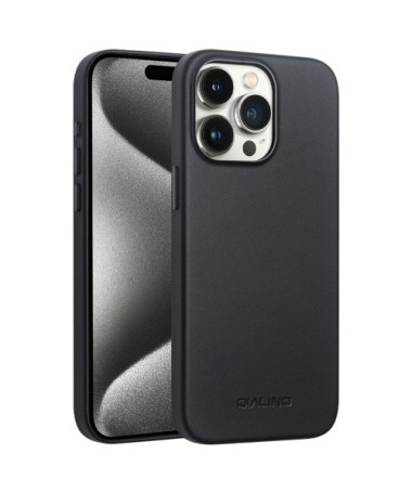 Coque iPhone 15 Pro Cuir QIALINO, Noir