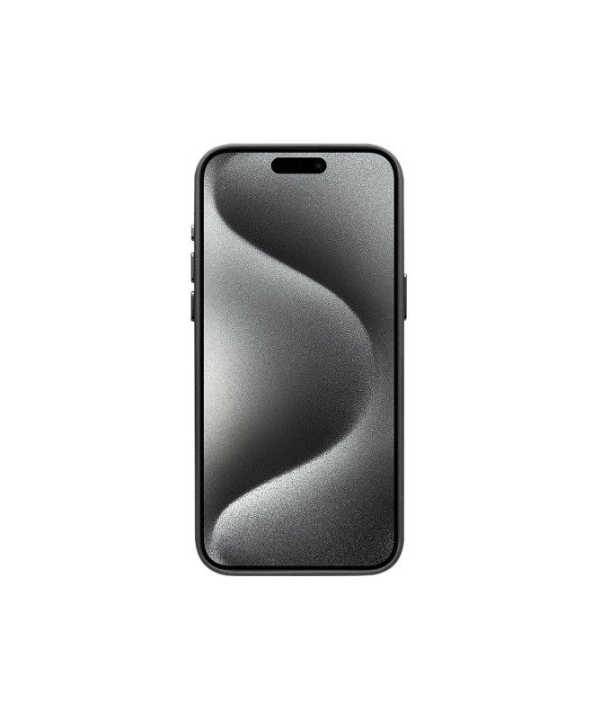 Coque iPhone 15 Pro Cuir QIALINO, Noir