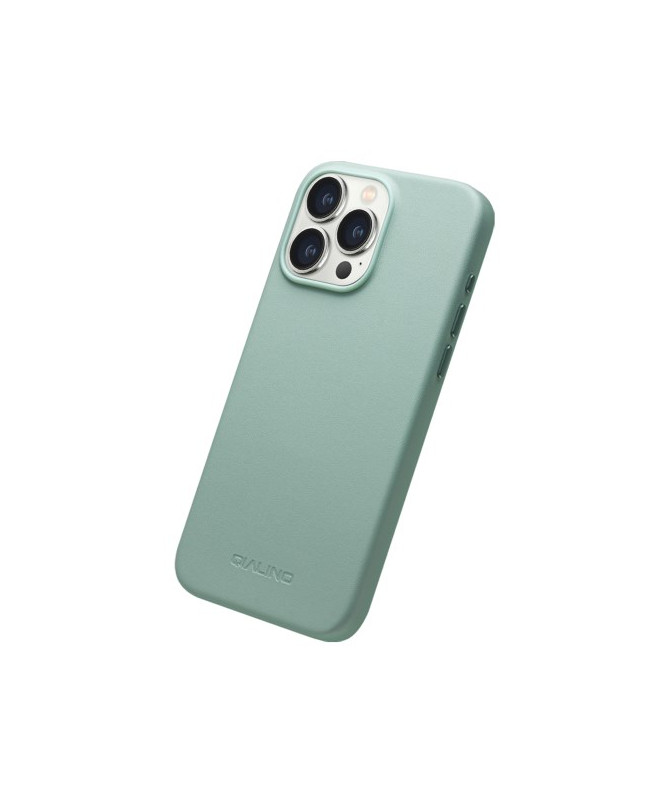 Coque en Cuir QIALINO pour iPhone 15 Pro Max, Vert