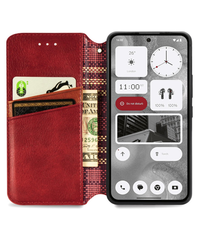 Housse Nothing Phone (2) Portefeuille avec Motif Géométrique