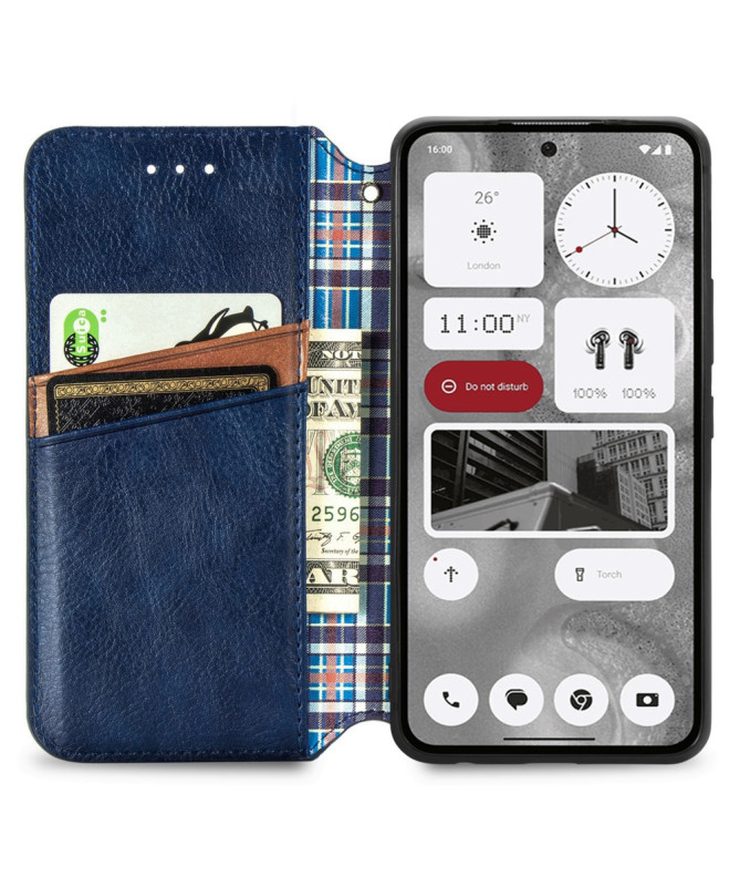 Housse Nothing Phone (2) Portefeuille avec Motif Géométrique