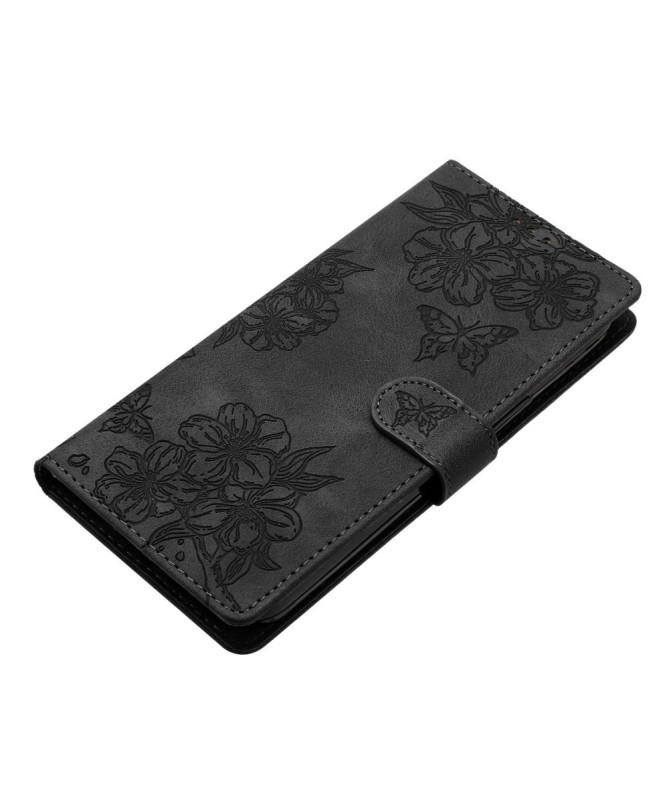 Étui Honor 90 Lite Portefeuille Floral et Papillon