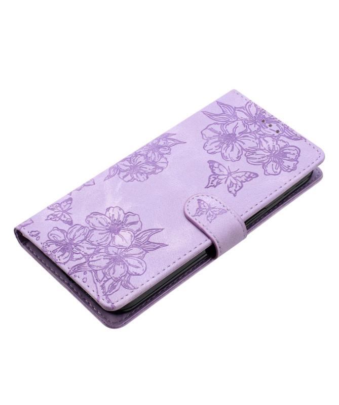 Étui Honor 90 Lite Portefeuille Floral et Papillon