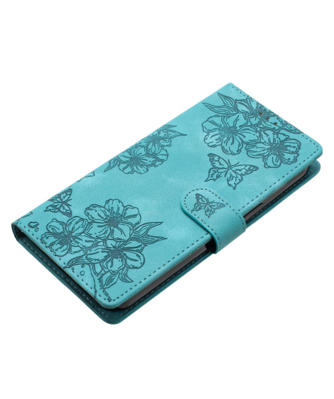 Étui Honor 90 Lite Portefeuille Floral et Papillon