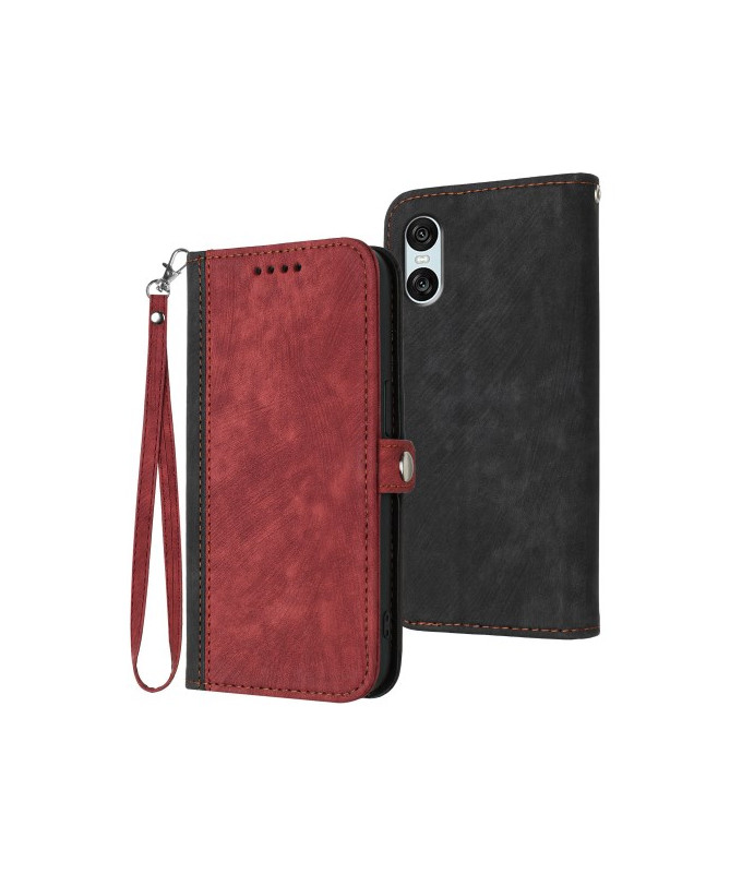 Étui Sony Xperia 10 VI Texturé avec Fonction Portefeuille