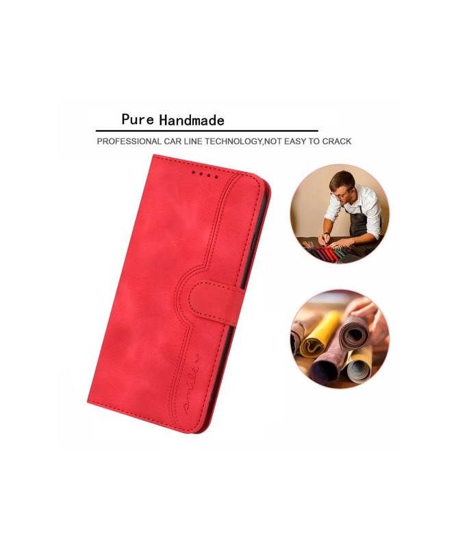 Housse Sony Xperia 10 VI Portefeuille avec Inscription "Smile"