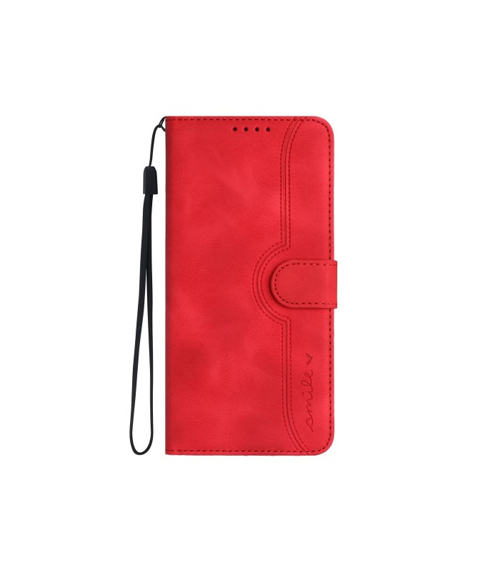 Housse Sony Xperia 10 VI Portefeuille avec Inscription "Smile"