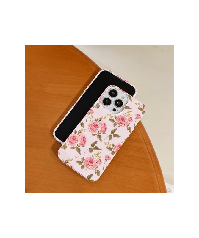 Coque iPhone 15 Pro Roses Romantiques, Compatible MagSafe