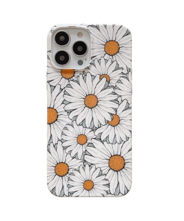 Coque iPhone 15 Pro Marguerites, Compatible MagSafe