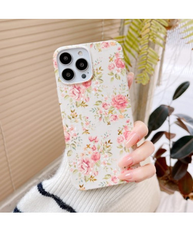 Coque iPhone 15 Pro Jardin de Roses Vintage, Compatible MagSafe