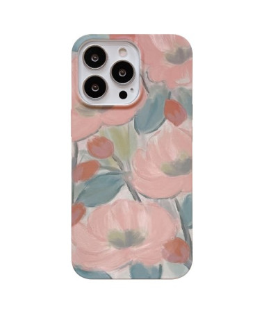 Coque Phone 15 Pro Impression Florale Abstraite, Compatible MagSafe