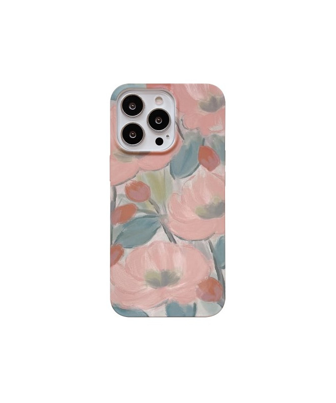 Coque Phone 15 Pro Impression Florale Abstraite, Compatible MagSafe