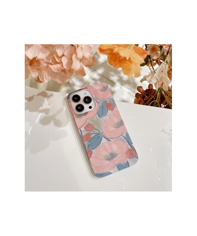 Coque Phone 15 Pro Impression Florale Abstraite, Compatible MagSafe