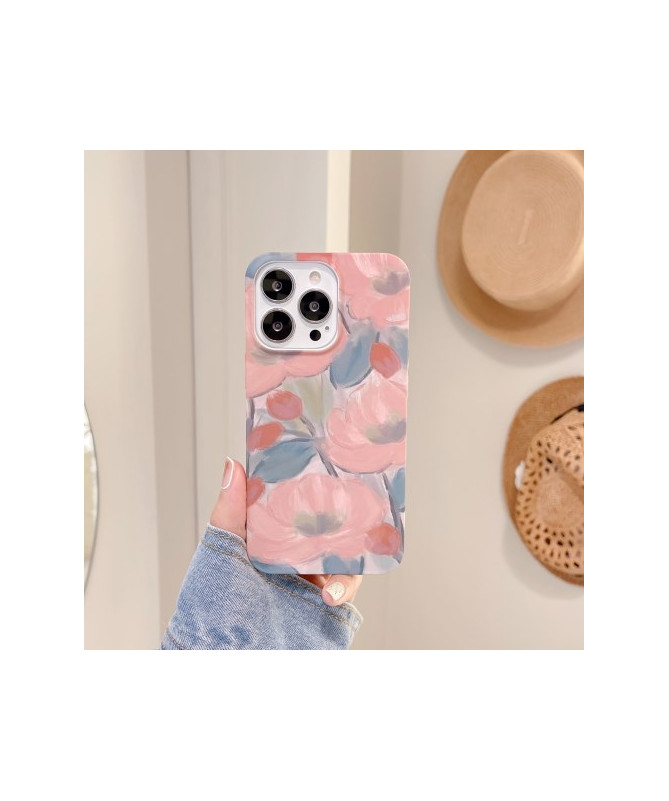 Coque Phone 15 Pro Impression Florale Abstraite, Compatible MagSafe