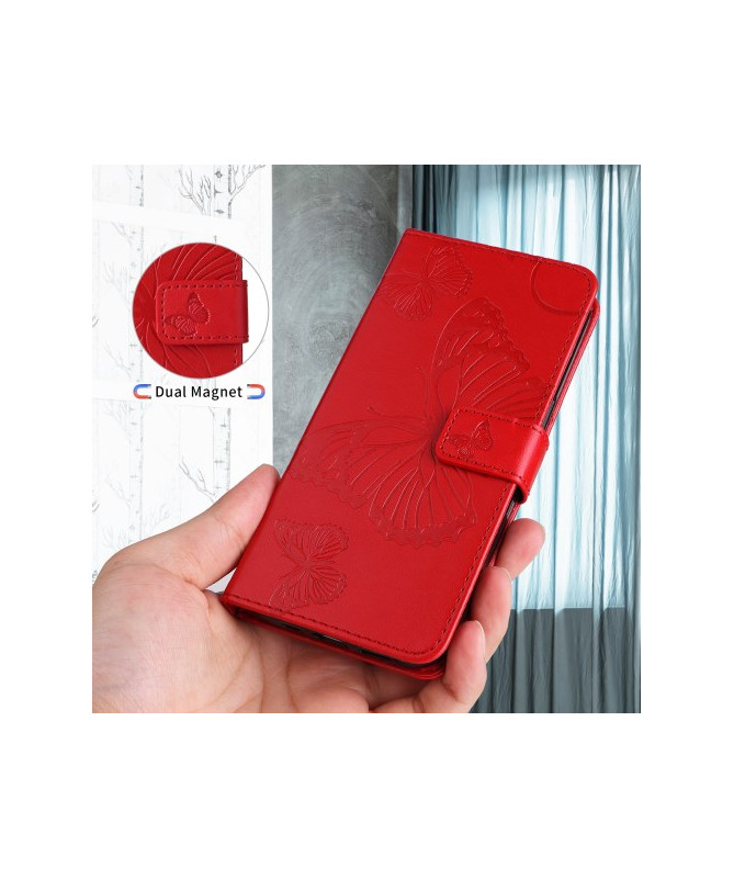 Housse OnePlus 12R Papillons fonction support - Rouge